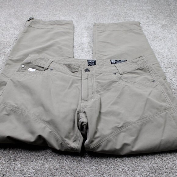 KUHL Liberator Convertible Pants Mens 36x32 Beige Zip Off Stealth Hiking Cargo - Picture 2 of 14